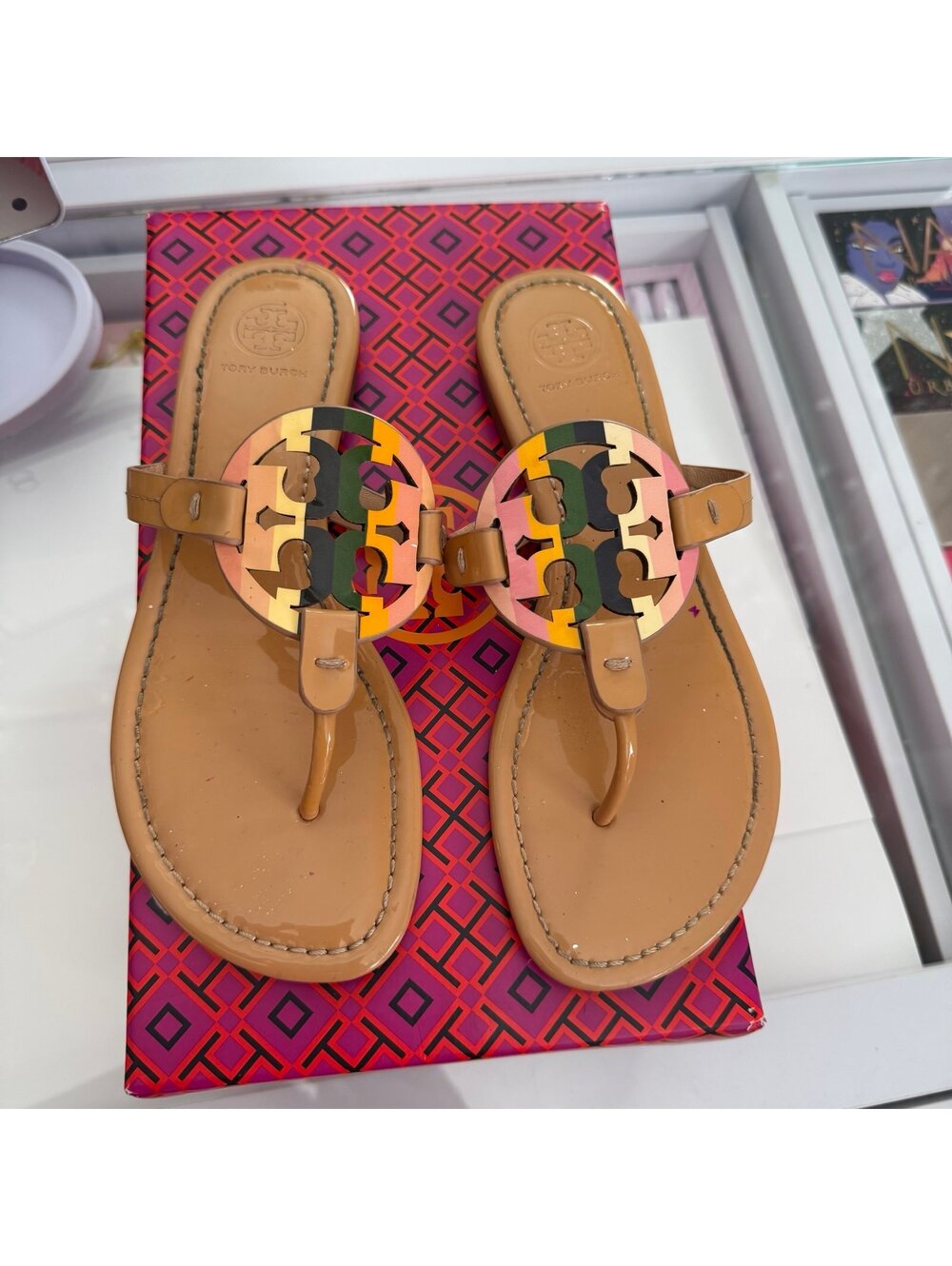 Tory Burch Pastel Rainbow Miller sandals